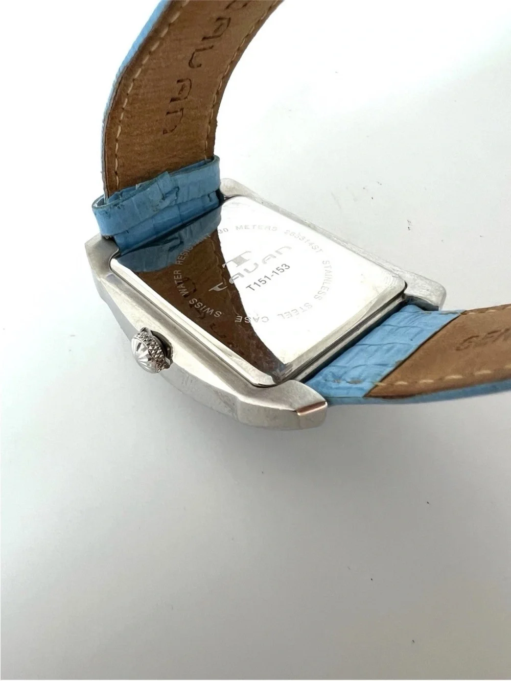 Tavan Blue Mother-of-Pearl Dial Watch with Blue Leather Strap